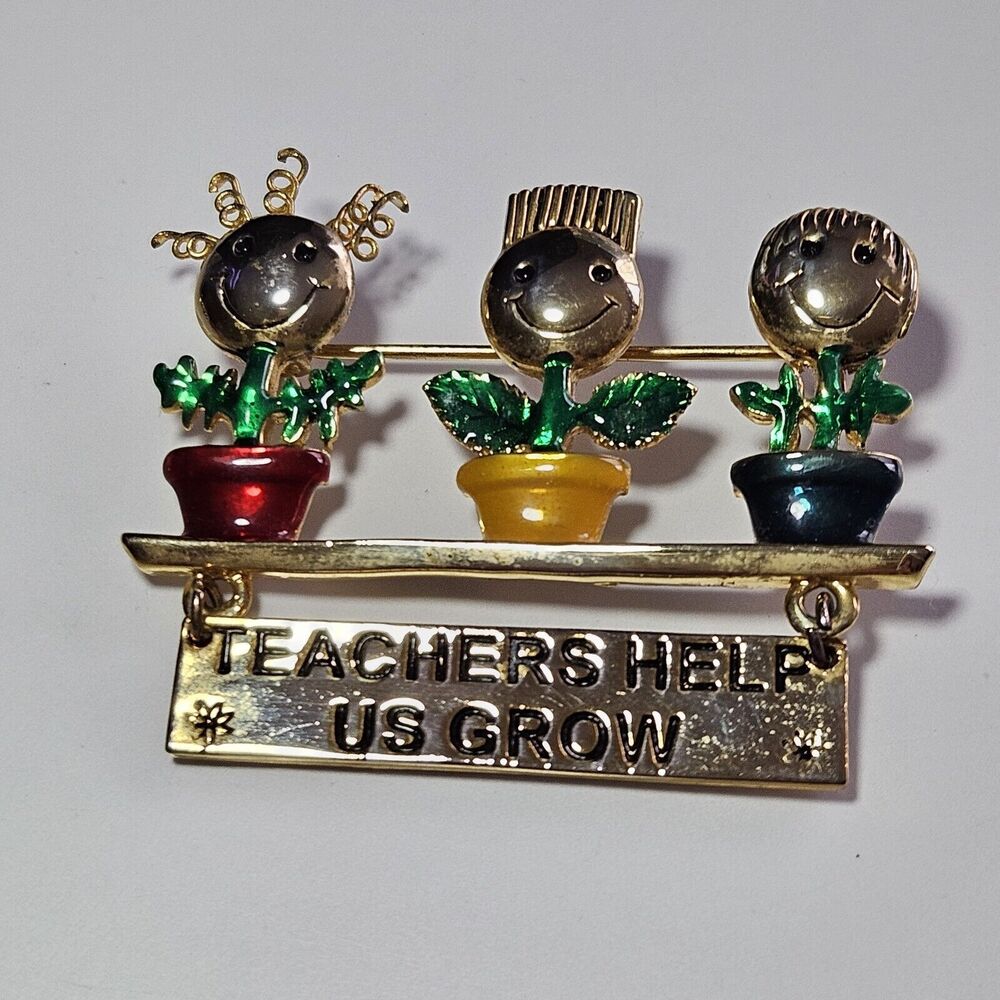 **Last Chance!! Final Sale** Danecraft Gold Tone Brooch Teachers Help Us Grow